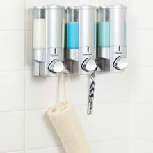 Satin Silver Aviva 300ml Triple Soap Dispenser